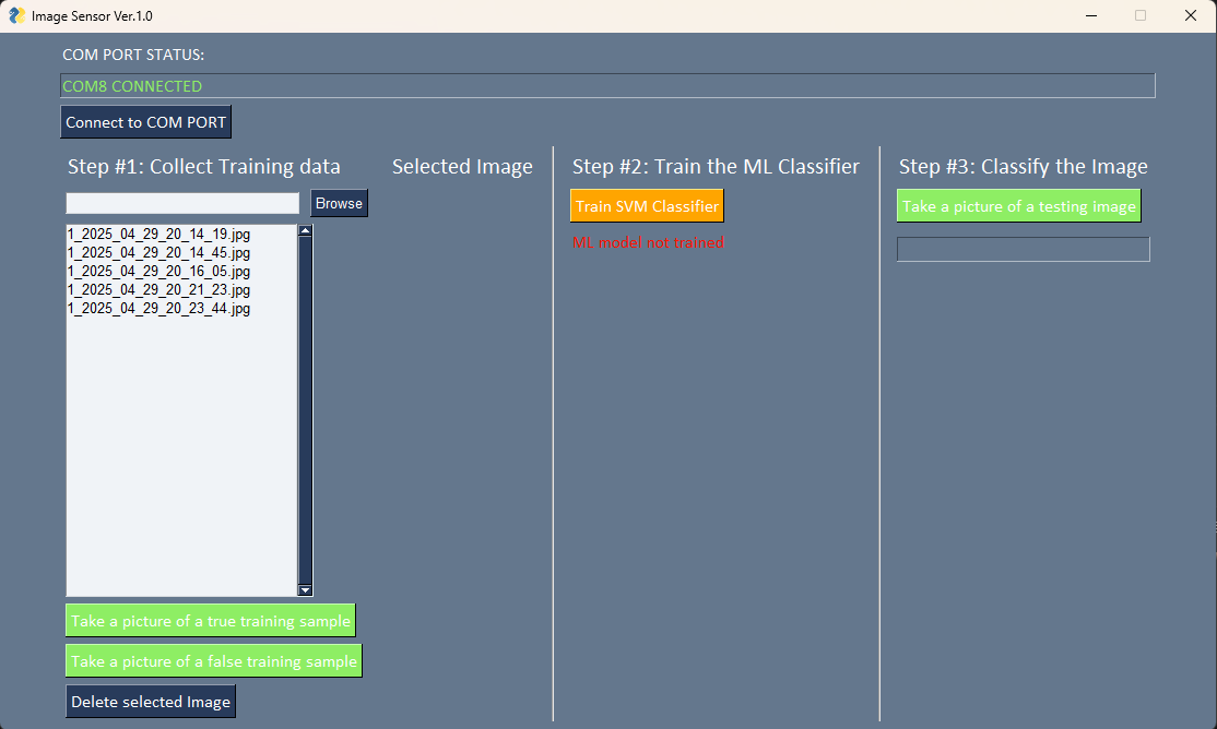 GUI turned on after COM port connection